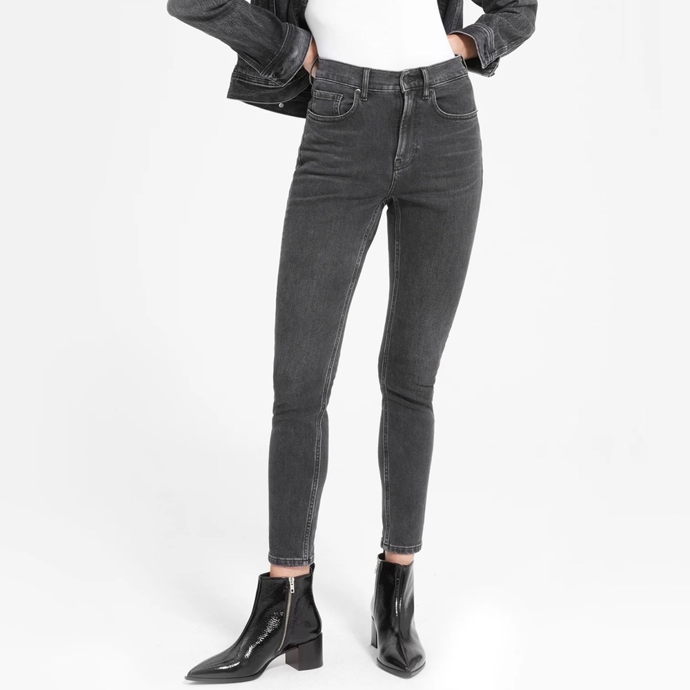EVERLANE Faded Black High-Rise Skinny Jeans 33